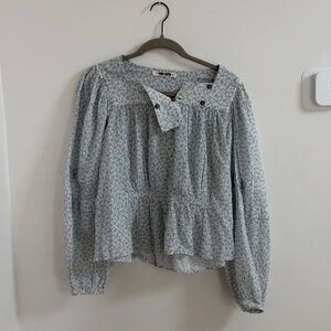 Ciao Lucia Light Blue Floral Blouse